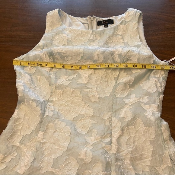 NWT Lulus Blue Exquisite Moments Floral Jacquard Sleeveless Mini Dress Size M - Picture 10 of 13